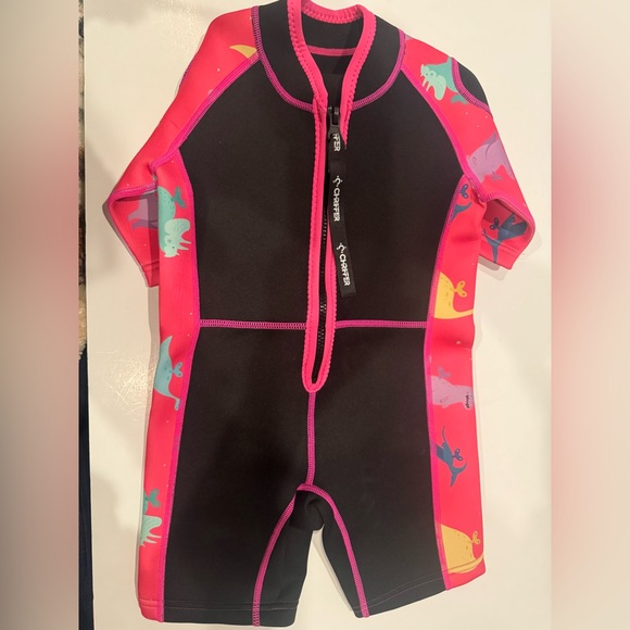 NWOT Kids Shorty Wetsuit 2mm Neoprene Front Zip, Pink Black, Size Small - Picture 9 of 12
